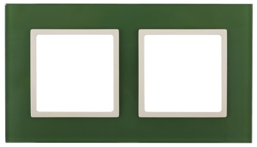 Рамка универсальная Эра Elegance 2-м. стекло зеленое/слоновая кость картинка